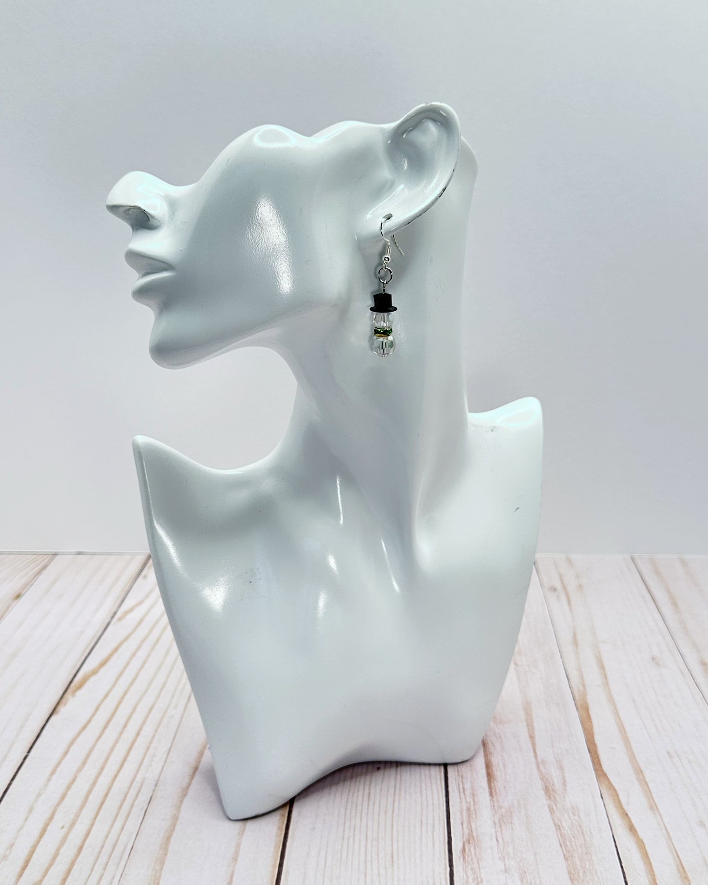 Snowman Green Scarf Earrings