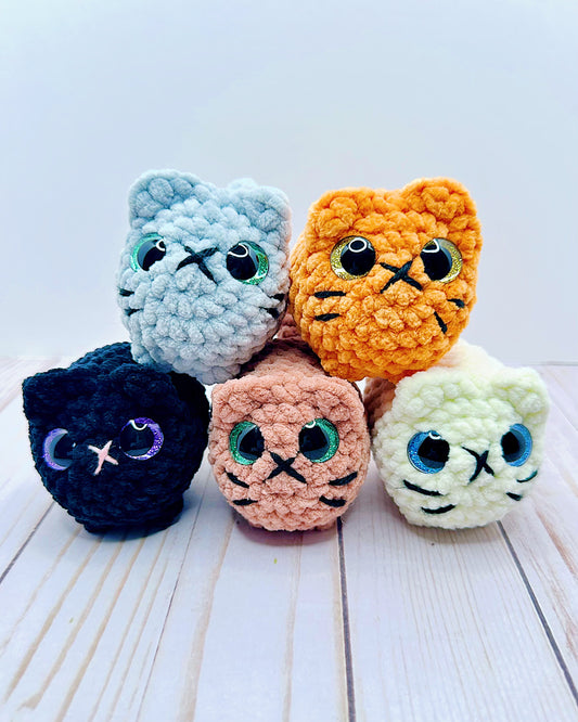 Handmade Crochet Mini Loaf Kitten - Solid Color
