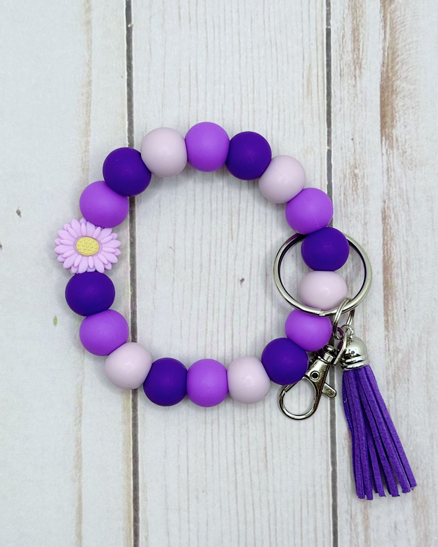 Purple Flower Wristlet