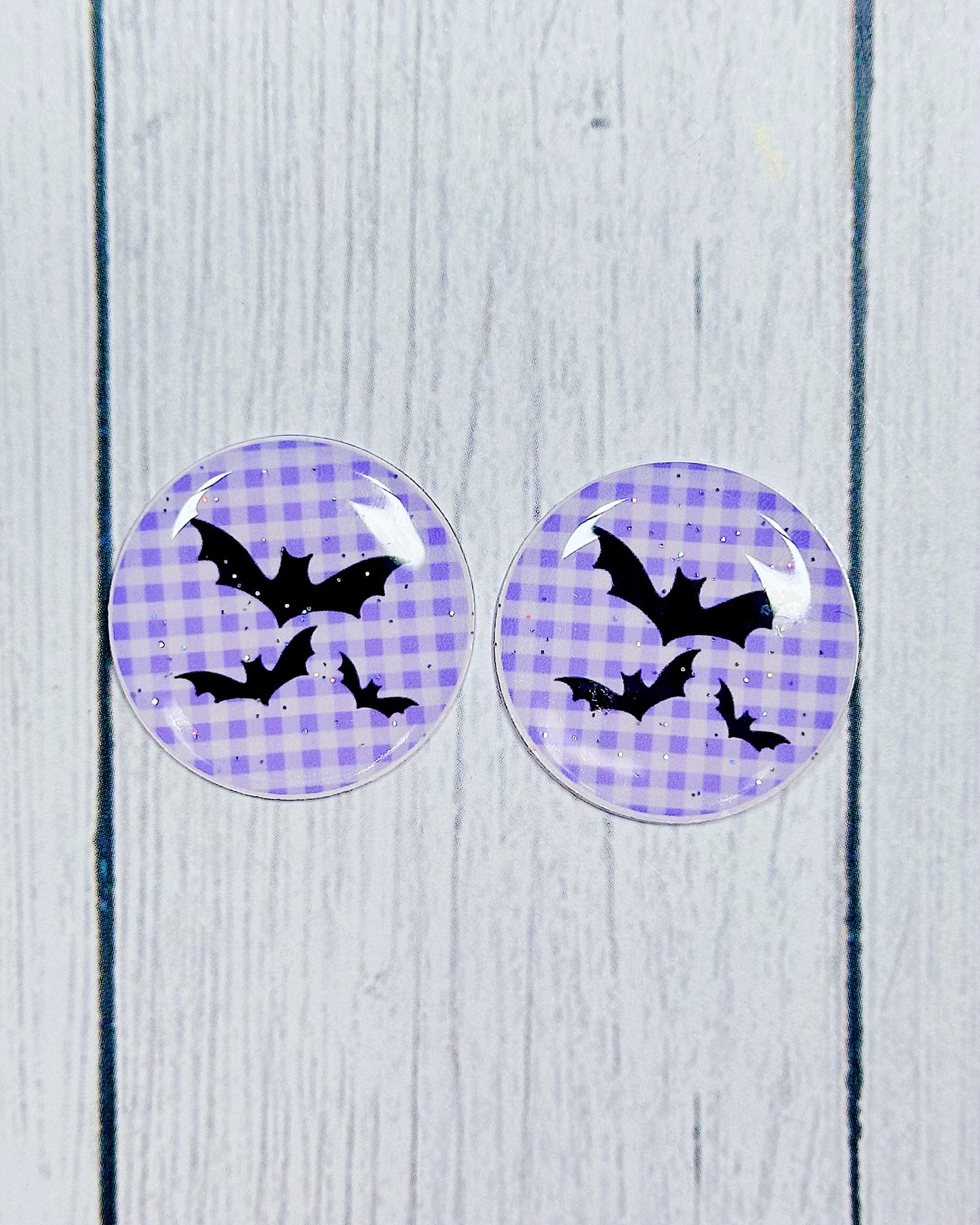 Halloween Cute Plaid 1" Round Cabs