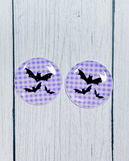 Halloween Cute Plaid 1" Round Cabs