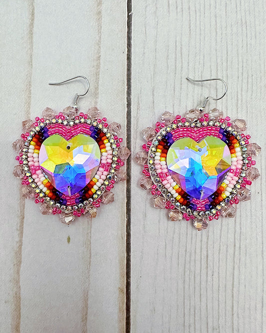 Pink Hues Heart Earrings