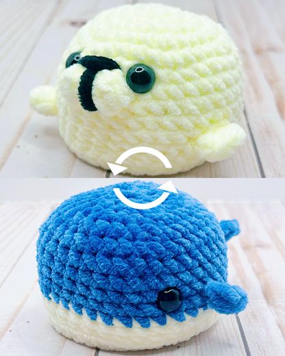 Handmade Crochet Reversible Seal & Whale