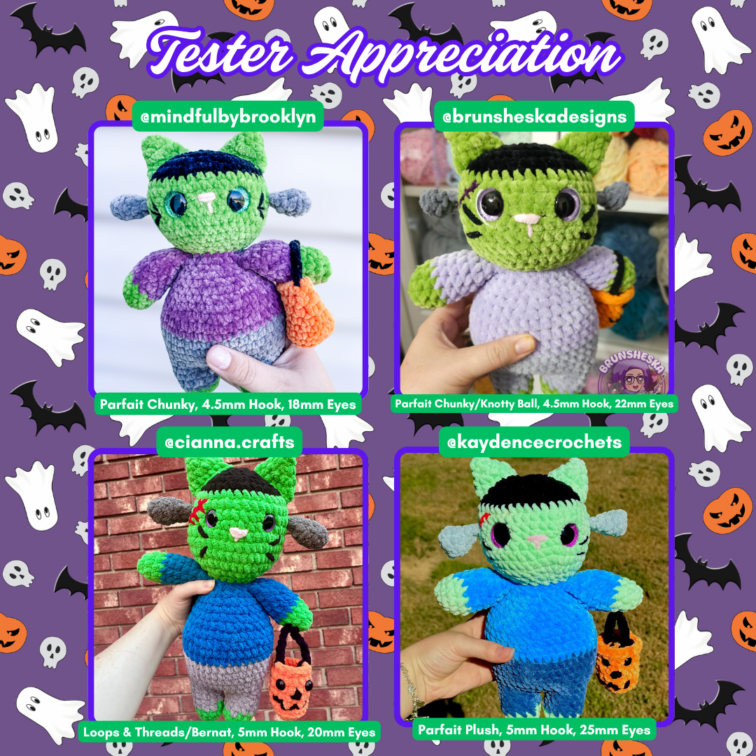 DIGITAL DOWNLOAD – Crochet Franklin the Frakenkitty Pattern