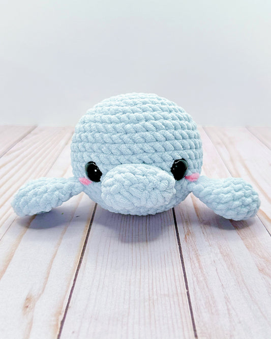 Handmade Crochet Manatee - Blue