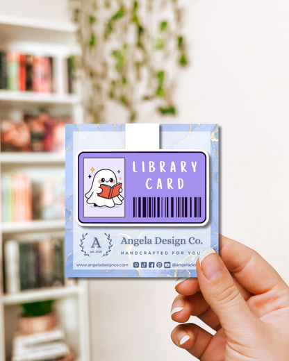 Ghost Library Card Magnetic Bookmark