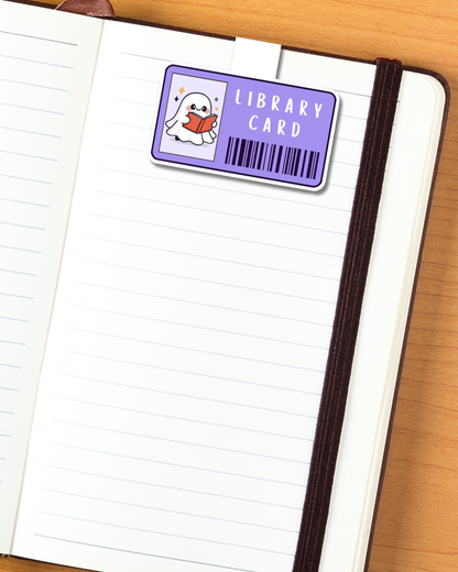 Ghost Library Card Magnetic Bookmark