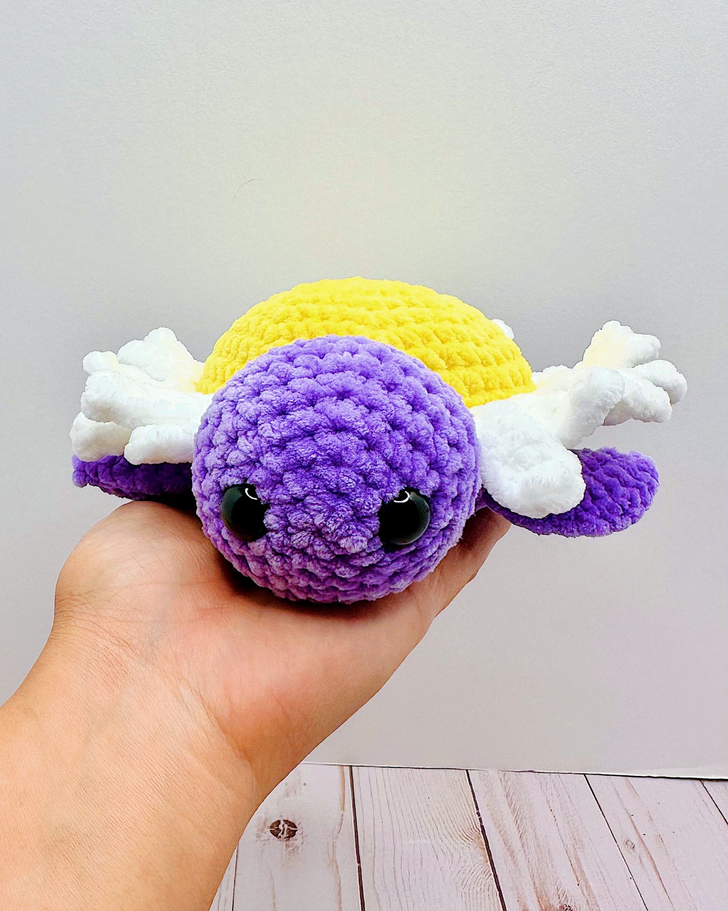 Handmade Crochet Purple Daisy Turtle