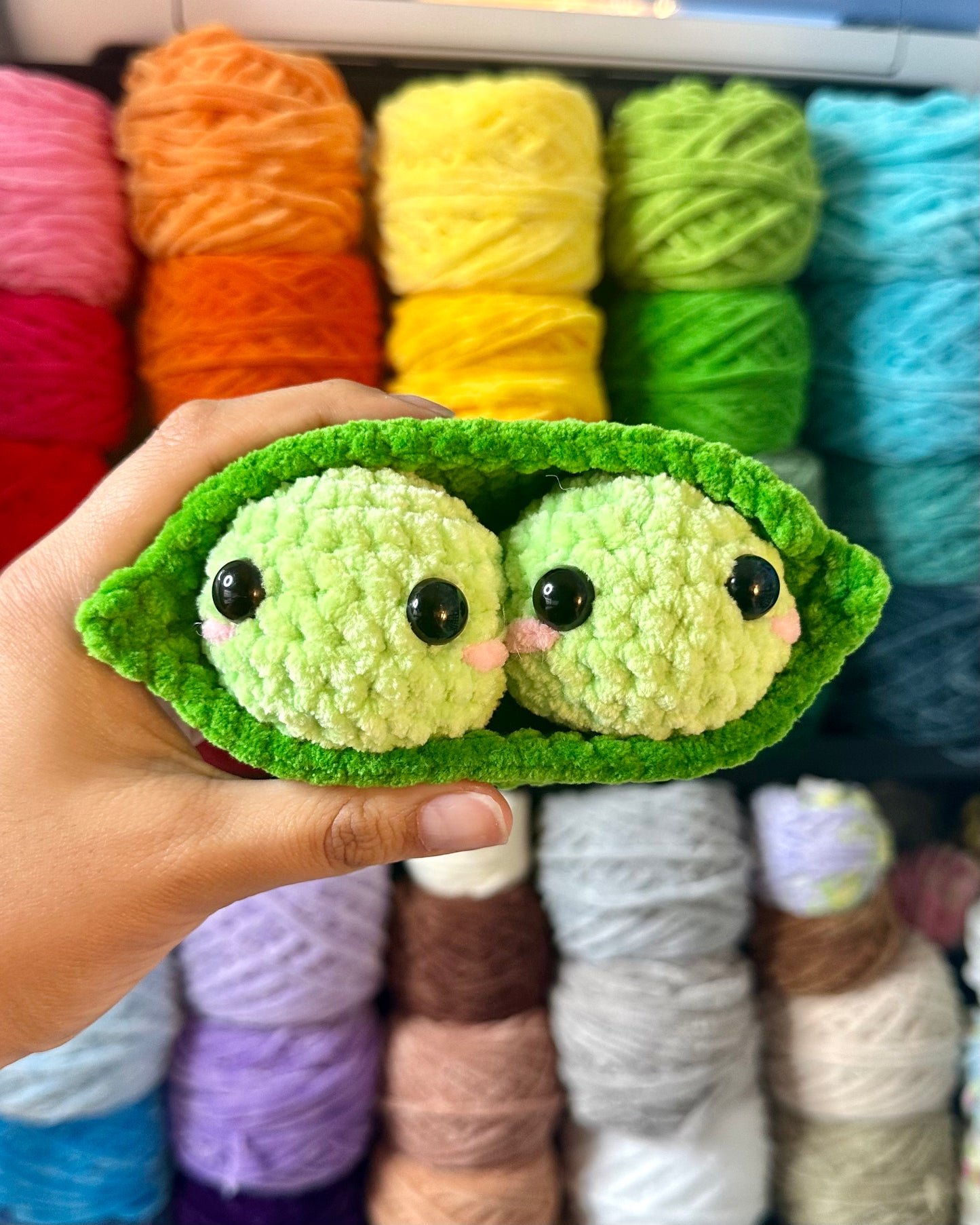 Handmade Crochet Peas in a Pod