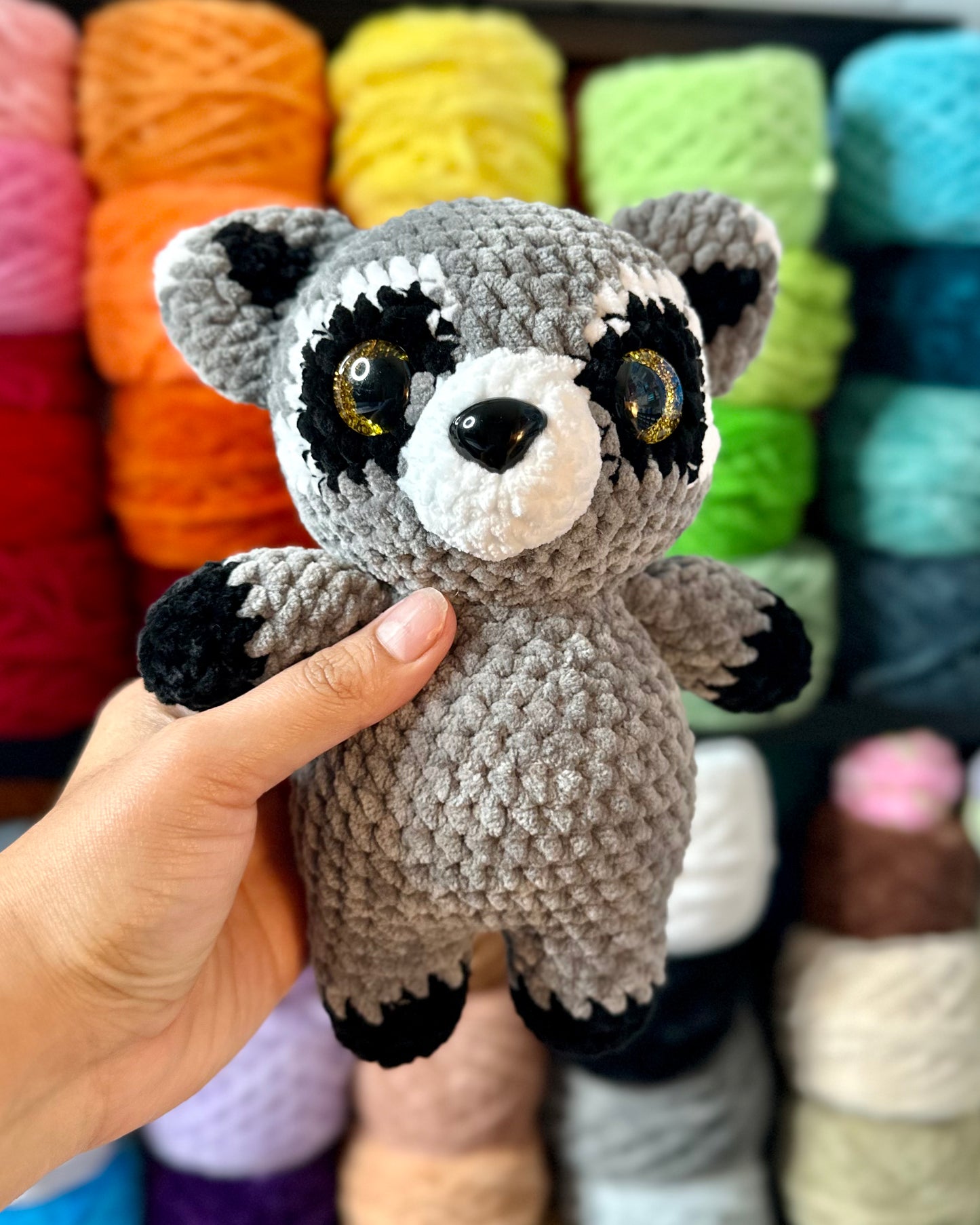 Handmade Crochet Raccoon