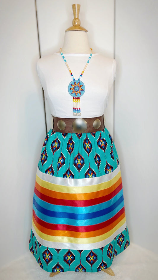 Turquoise Sunrise Ribbon Skirt