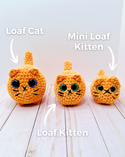 Handmade Crochet Loaf Cat - Orange