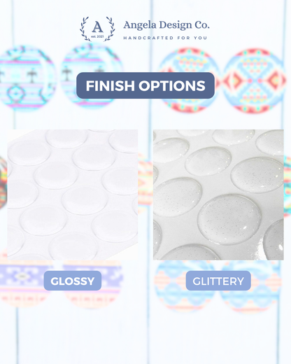 Cute Winter Plaid 1" Round Cabs