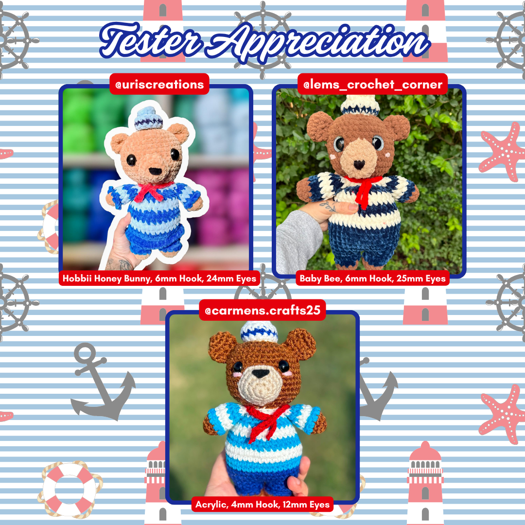 DIGITAL DOWNLOAD – Crochet Skipper the Sailor Bear Pattern