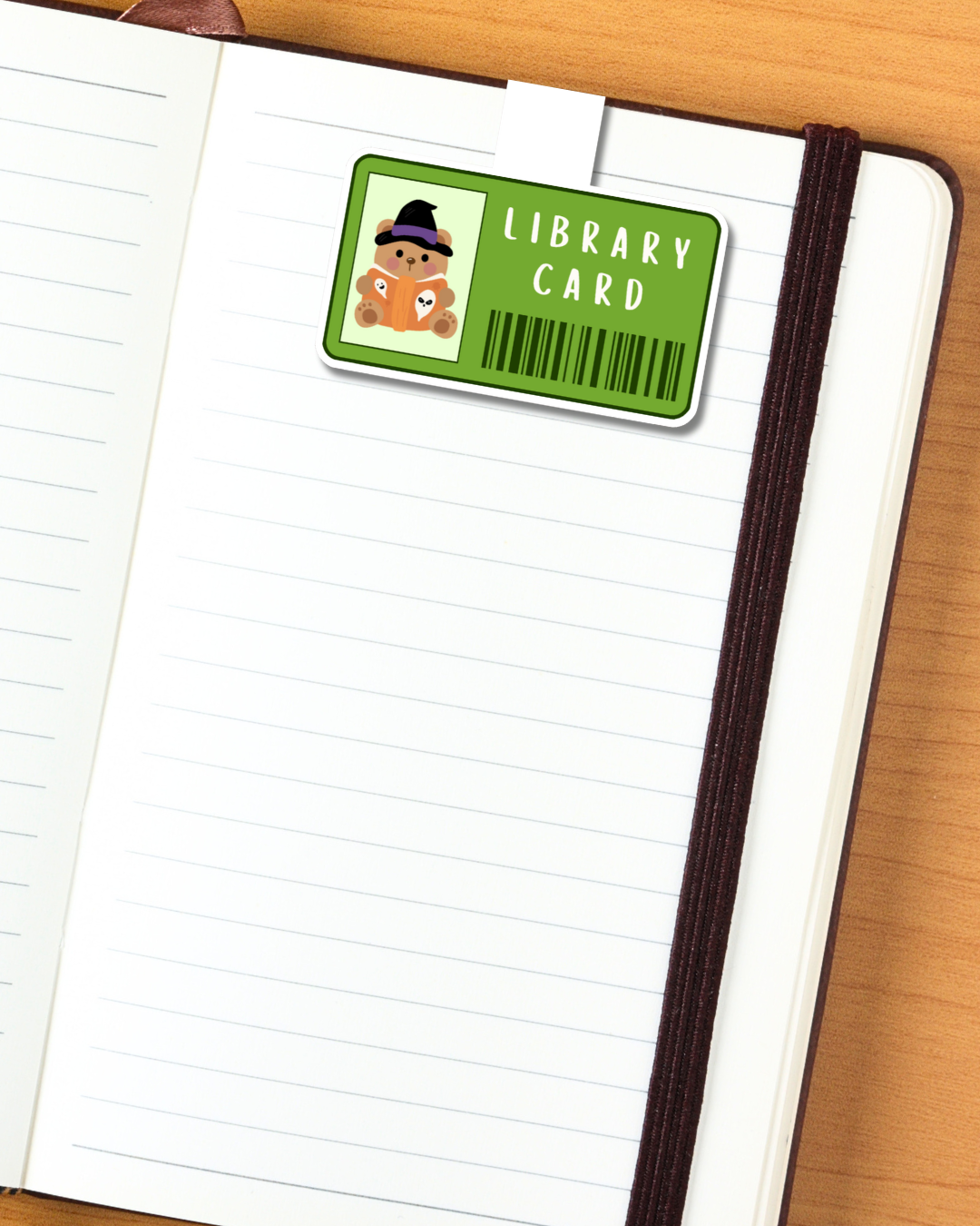 Spooky Bear Library Card Magnetic Bookmark