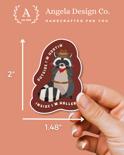 Hootin' Raccoon Sticker