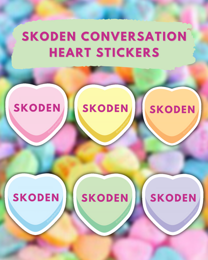 Skoden Conversation Heart Sticker