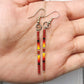 Maroon Fire Color Single Strand Earrings