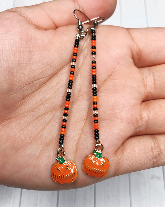 Large Pumpkin Dangle Earrings