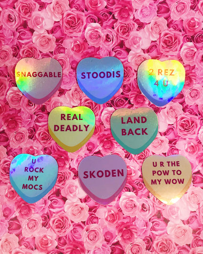 NDN Conversation Heart Sticker Pack - 8 Stickers