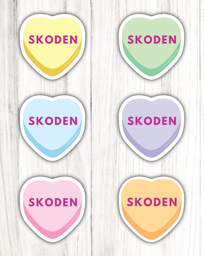 Skoden Conversation Heart Sticker