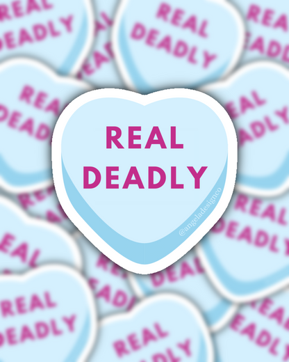 Real Deadly Conversation Heart Sticker