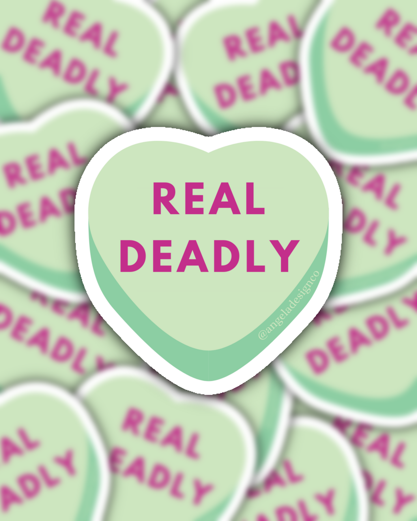 Real Deadly Conversation Heart Sticker