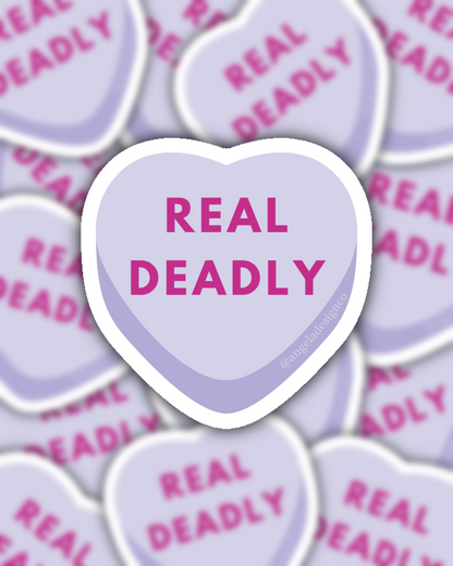 Real Deadly Conversation Heart Sticker