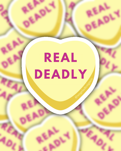 Real Deadly Conversation Heart Sticker