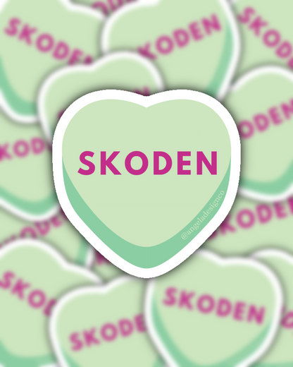 Skoden Conversation Heart Sticker