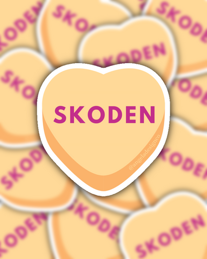 Skoden Conversation Heart Sticker