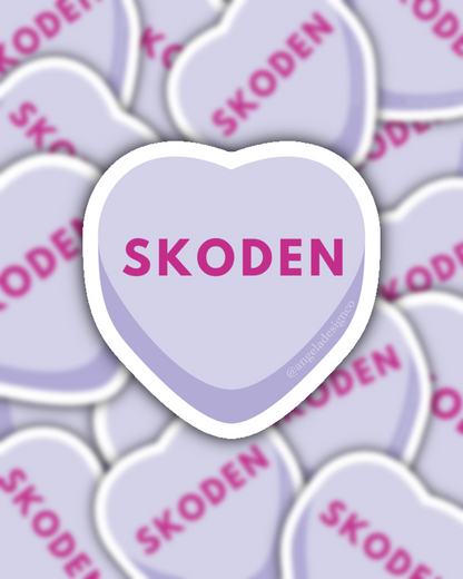 Skoden Conversation Heart Sticker