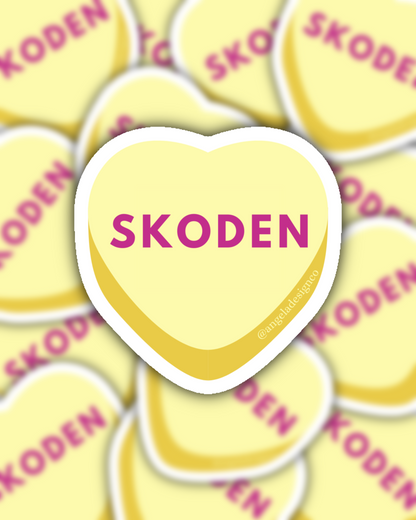 Skoden Conversation Heart Sticker